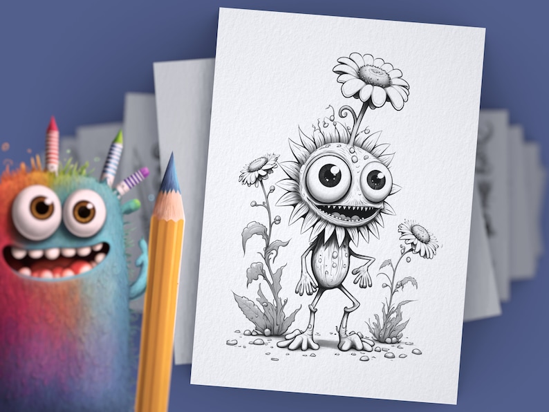 Süße Monster zum ausmalen Mandala zum ausdrucken Halloween Lustige