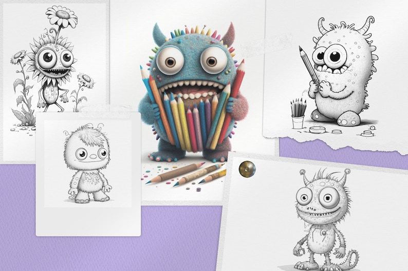 Süße Monster Zeichnen Einfach: Ausmalbilder Kostenlos für Kleine und Große Künstler!