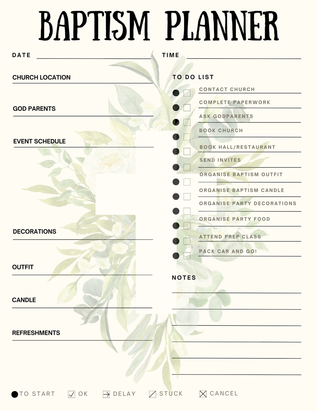 Baptism Planner & Checklist Etsy