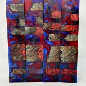 Stitches alumilite burl wood hybrid large blank. 1in x 1in x 5in