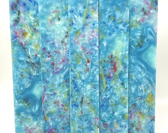 Confetti & Blueberries - alumilite resin blanks - 7/8in x 7/8in x 5in
