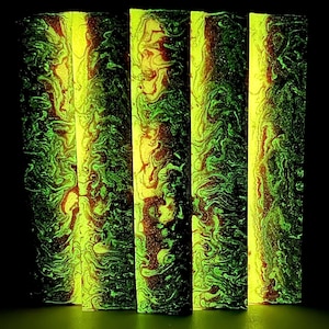 Bronze Love - glow in the dark - alumilite resin blanks - 7/8in x 7/8in x 5in