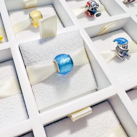 Ciondolo In Vetro Di Murano 'Polarnacht' Argento 925 | Perline Blu E Nero Per Braccialetti Europei #1068