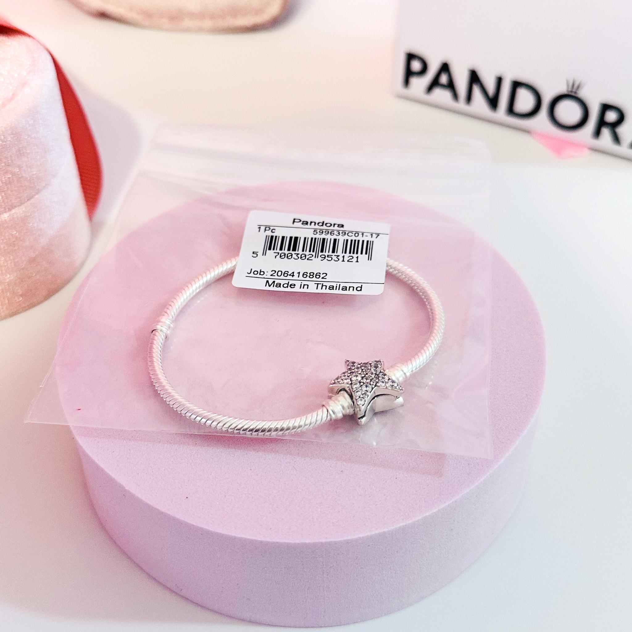 Authentic Pandora Moments Asymmetric Star Clasp Snake Chain 