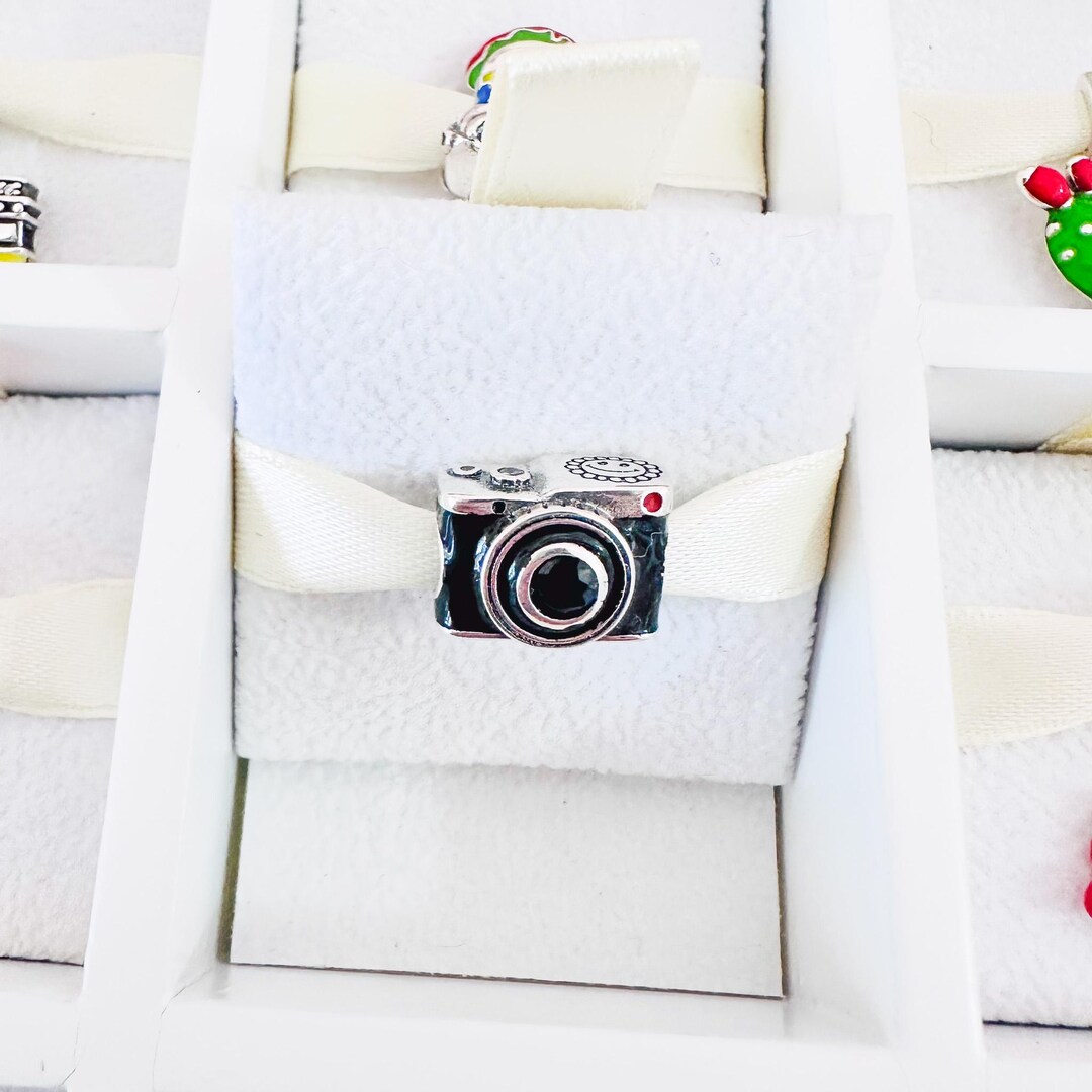 925 Sterling Silver Camera Happy Photo Day Charm Fits Pandora Bracelets