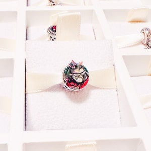 925 Sterling Silver Cat On Koi Fish Charm Bead Fits Charm Bracelets And Bangles, Chinese Charm, Good Luck Charm