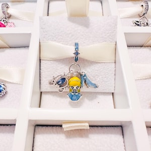 Sterling Silver Cinderella Charm: Carriage, Slipper, Princess. Fits Pandora