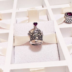 925 Sterling silver Polly Pocket crown charm bead fits Pandora bracelet