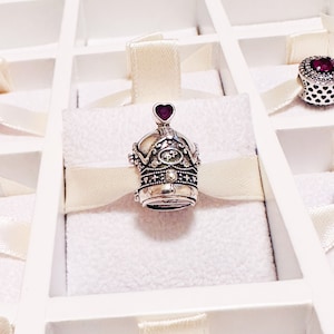 925 Sterling silver Polly Pocket Crown Charm Bead Fits Charm Bracelets And Bangles