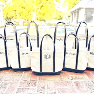 Personalized Embroidered Canvas Tote Bag, Bridesmaid/Christmas Gift, School Tote