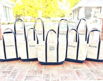 Bulk Personalized Canvas Tote Bag 5+ bags, Custom Embroidered Gift, 18oz Canvas