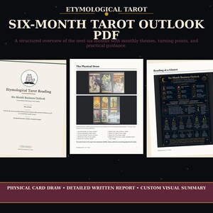 Six Month Tarot Outlook PDF, Personalized Month-by-Month Forecast, Physical Card Draw