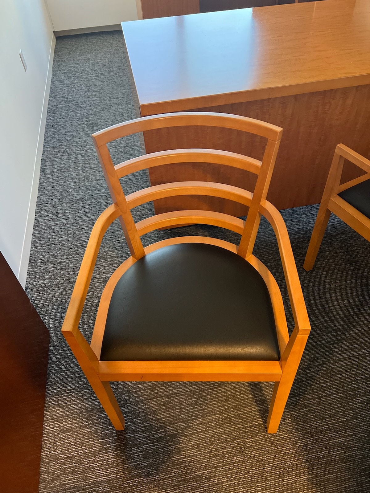Knoll Studio 1991 Raul de Armas Mid-Century Modern Leather Upholstered Side Chair- EUC