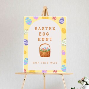 Easter Egg Hunt Hop This Way Easter egg hunt sign Easter decor egg hunt sign egg hunt decor easter party decor printable poster