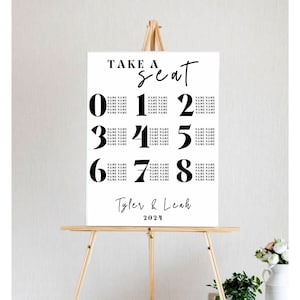 Wedding Seating Chart Modern Minimalist Wedding Decor Wedding Posters Editable Printable Seating Chart Template Digital Download 18x24 sign