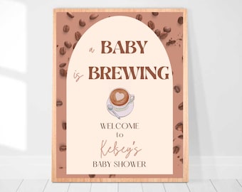 Baby is Brewing Shower Poster, Coffee Theme (Digital Download)