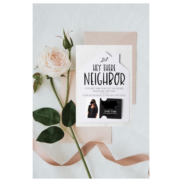 Hey Neighbor - Neighborhood Realtor Cards Letters - Cut out printables - Business Card Inserts - Real Estate Marketing - Realtor Cards