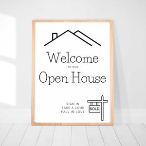Welcome to our Open House Sign - Realtor Decor - Real Estate - Poster - Banner - Decor - Editable - Digital Download - Printable
