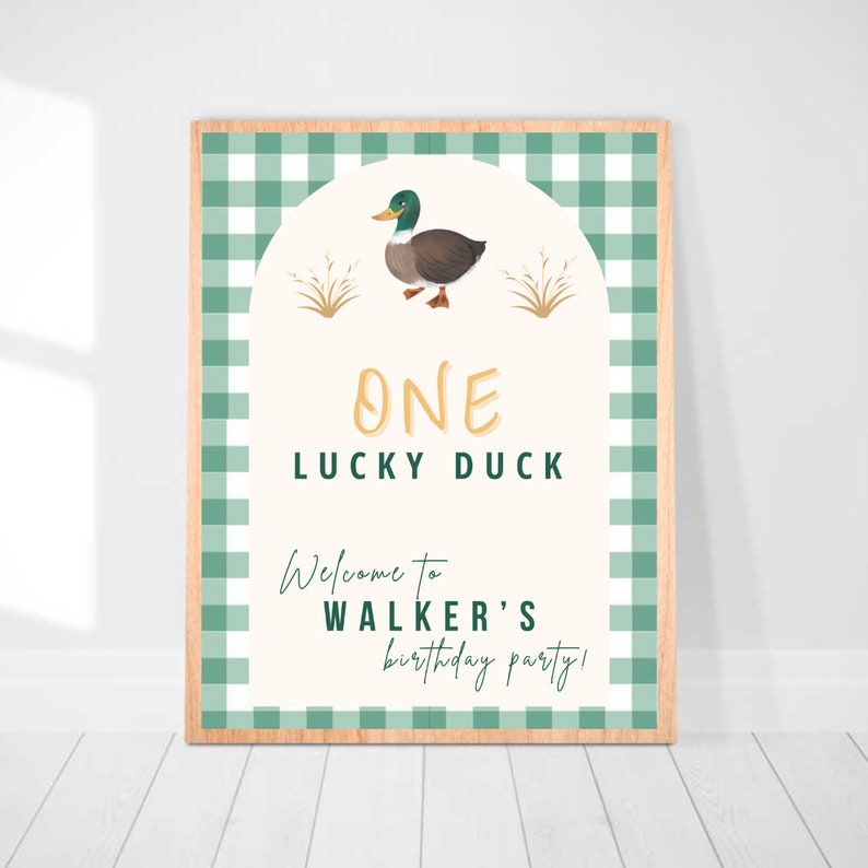 One Lucky Duck Boy First Birthday Hunting First Birthday Country Boy