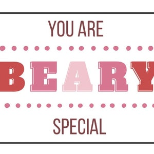 You are Beary Besondere Valentinstagskarten - Tags - Printable - Für Klassenkameraden - Gummibärchen - Valentinstag Party Leckereien