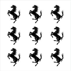 Ferrari Prancing Horse Vinyl Decals Set of 6 and 9 Stickers Small Stickers for Car Phone Mirror Laptop and More image 1