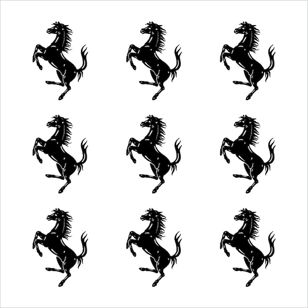 Ferrari Prancing Horse Vinyl Decals Set of 6 and 9 Stickers Small Stickers for Car Phone  Mirror Laptop and More