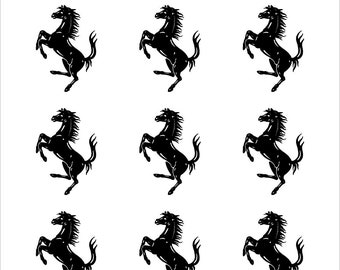 Ferrari Prancing Horse Vinyl Decals Set of 6 and 9 Stickers Small Stickers for Car Phone  Mirror Laptop and More