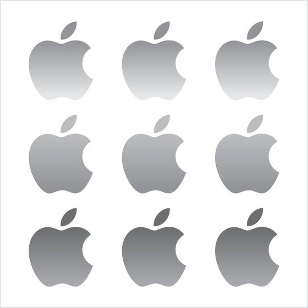 Small Apple logo Vinyl Decals Set of 9 Small Stickers for Car Phone Dashboard Mirror Laptop and More