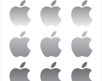 Petit logo Apple Vinyl Decals Ensemble de 9 petits autocollants pour voiture téléphone tableau de bord miroir ordinateur portable et plus encore