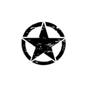 Army Star Vinyl Decal: Military Jeep Sticker