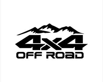 Calcomanía de vinilo para todoterreno 4x4 de montaña: pegatina para ventana de camioneta, SUV o auto.