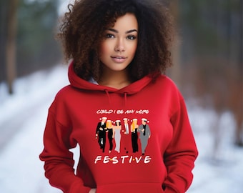Kan ik nog feestelijker zijn | Grappige hoodies voor kerstvrienden | Matthew Perry Chandler-T-shirt | Cadeaus voor vriendenfans | Aangepast shirt