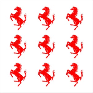 Ferrari Prancing Horse Vinyl Decals Set of 6 and 9 Stickers Small Stickers for Car Phone Mirror Laptop and More image 6