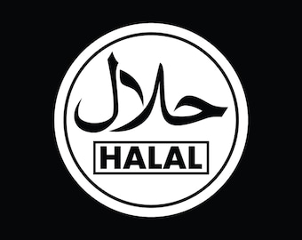 Halal Islamic Wall Stickers Decals for Door, Windows, Signs, and Interior Decor Halal Window Stickers for Cafe, Restaurants, Food Outlets