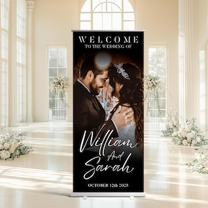 Custom Wedding Retractable Banner: Full-Color Print, Personalized Sign
