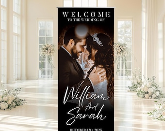 Custom Wedding Retractable Banner: Full-Color Print, Personalized Sign