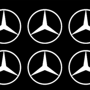 Mercedes Logo Vinyl Decals: Car, Laptop, Phone Stickers - Set of 6