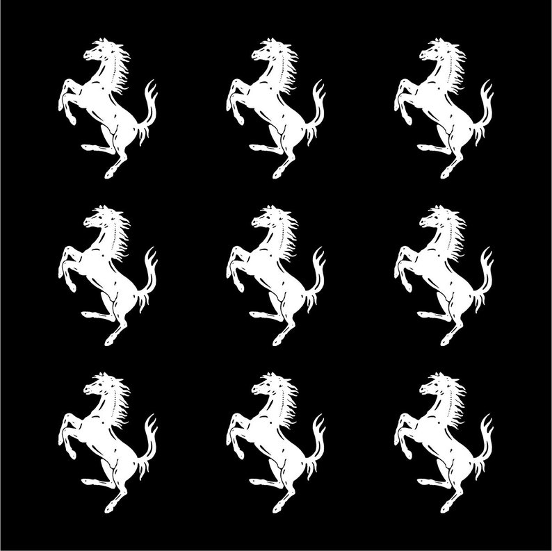 Ferrari Prancing Horse Vinyl Decals Set of 6 and 9 Stickers Small Stickers for Car Phone Mirror Laptop and More image 2