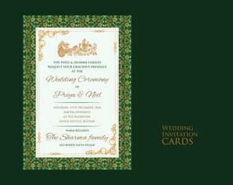 Customized Traditional Wedding Invitations - Indian Wedding Invitations - Indian invitations Hindu Wedding Card - Customise Wedding Cards