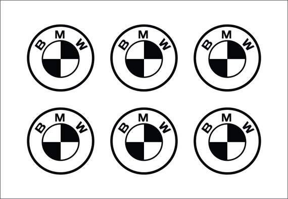 BMW Logo Vinyl Decals: Car Phone Laptop Stickers - Set of 6