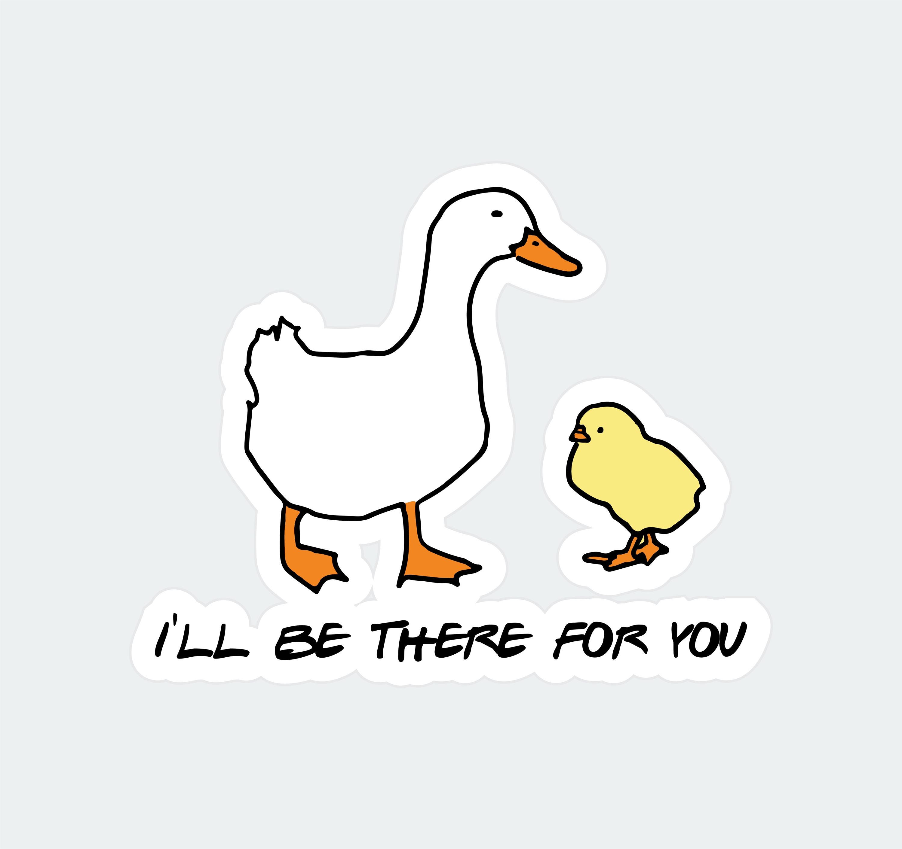 Friends Duck Friends Inspired Chick and Duck Vinyl Sticker: Waterproof Decal - Etsy