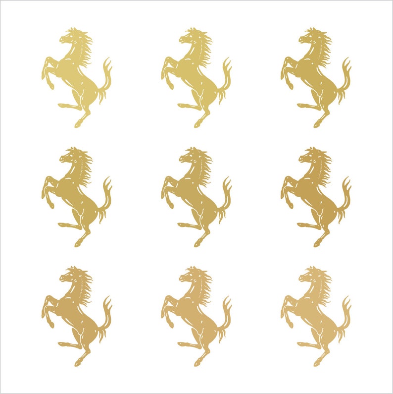 Ferrari Prancing Horse Vinyl Decals Set of 6 and 9 Stickers Small Stickers for Car Phone Mirror Laptop and More image 4