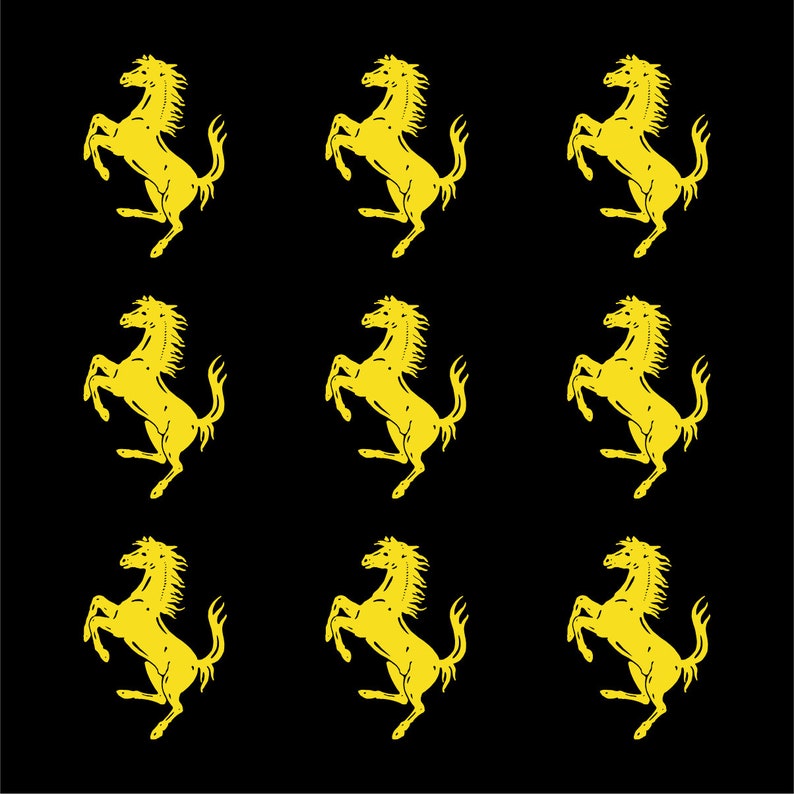 Ferrari Prancing Horse Vinyl Decals Set of 6 and 9 Stickers Small Stickers for Car Phone Mirror Laptop and More image 7