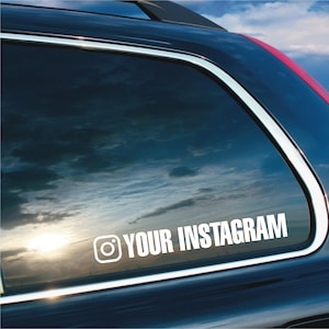 Custom Instagram Decal – Personalized IG Username Vinyl Sticker – Car, Window, Laptop, Business Social Media Tag