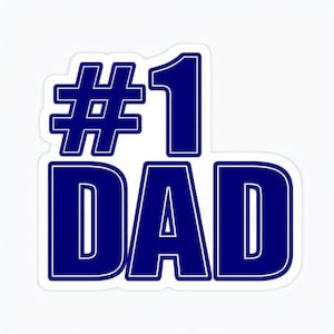 No.1 DADステッカー | 大胆なネイビーブルーのお父さん向けデカールギフト | お父さんへの父の日ギフト | ノートパソコン、ツールボックス、車用ステッカー | 最高のお父さんビニールステッカー
