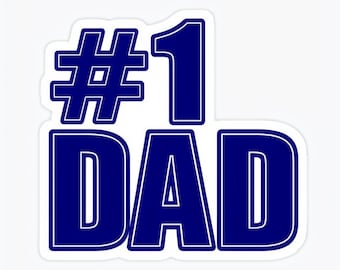 Pegatina de vinilo "N.° 1 Papá" / Regalo azul marino para el Día del Padre
