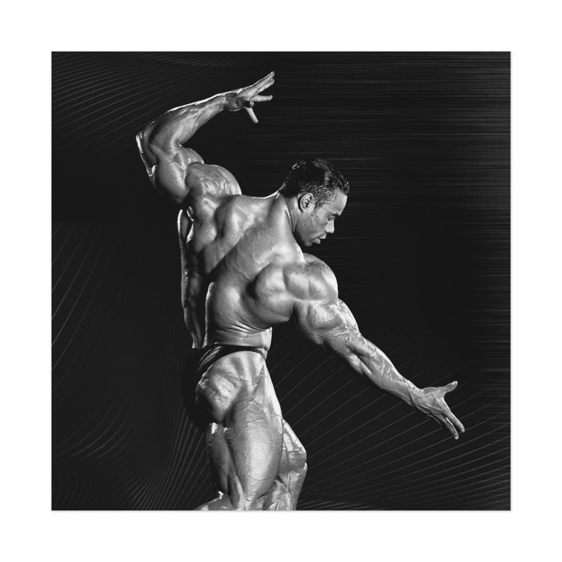 Kevin Levrone Black and White Bodybuilding Poster Modern Bodybuilding