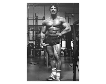 Bodybuilding Satin Poster, Mike Mentzer Black and White Gym Wall Decor, Fitness Motivation Print, Workout Room Art, Weightlifting Gift Idea