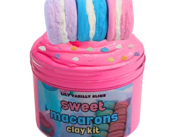 Sweet Macarons Butter Slime Clay Kit, DIY Glossy Slime