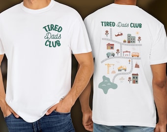 Camiseta "Club de Papás Cansados" con colores cómodos, linda camiseta "Amo a Papá", juega a Cars en la espalda de papá, camiseta de pista de carreras de Mat Road, idea de regalo para el Día del Padre